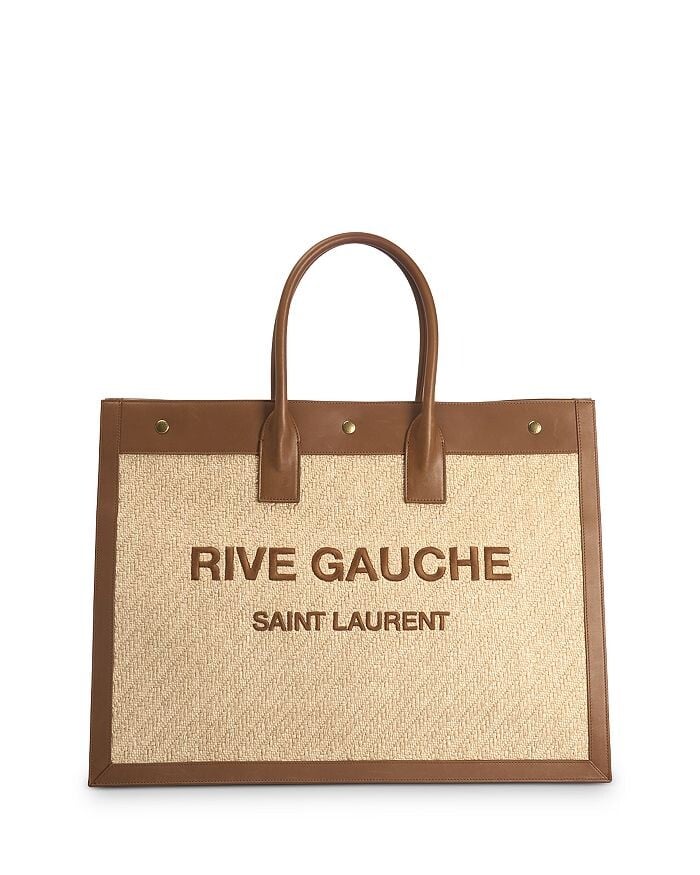 

Сумка-тоут Rive Gauche из рафии и кожи Saint Laurent