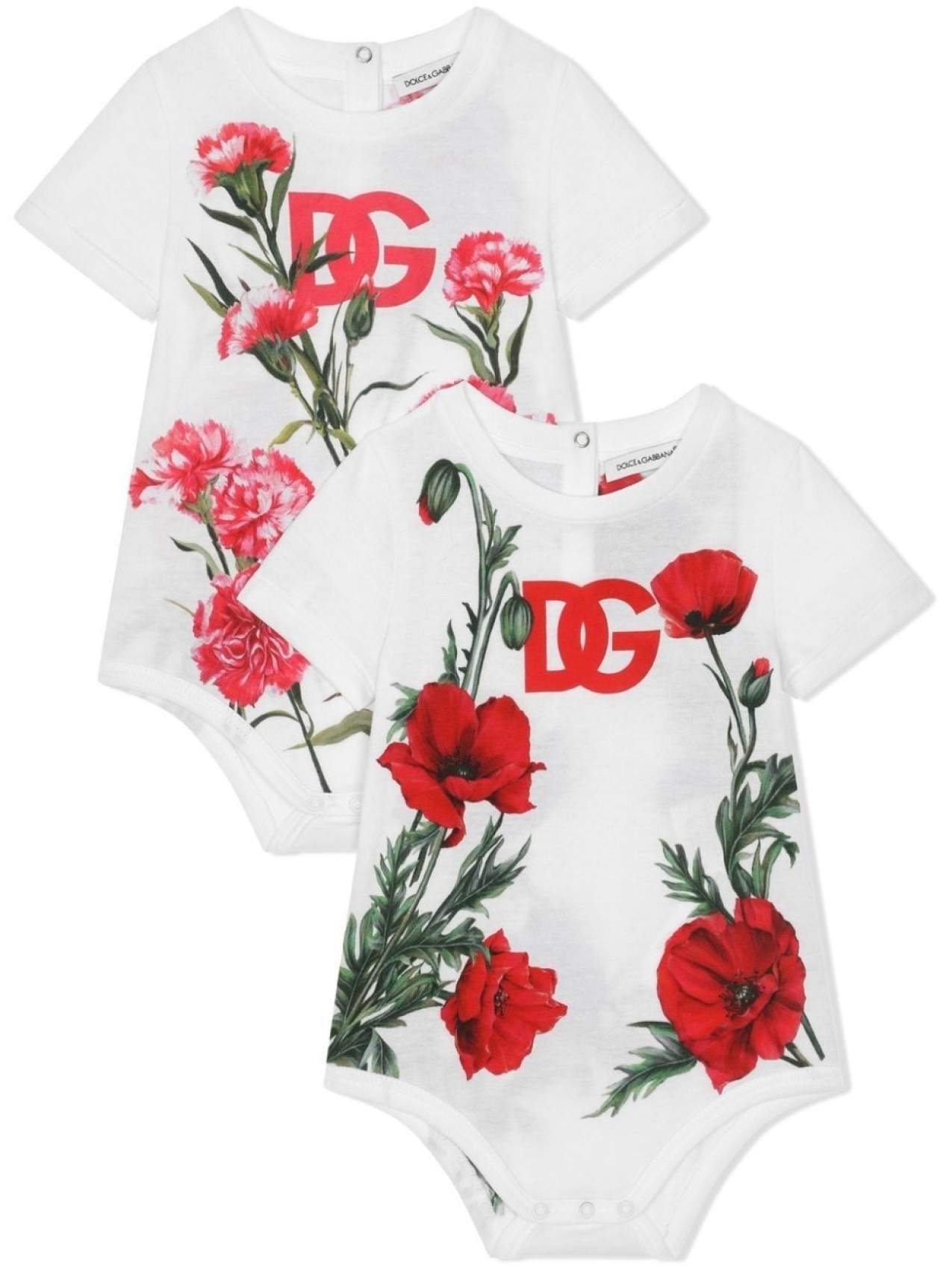 

Комбинезон с цветочным принтом Dolce & Gabbana Kids, белый