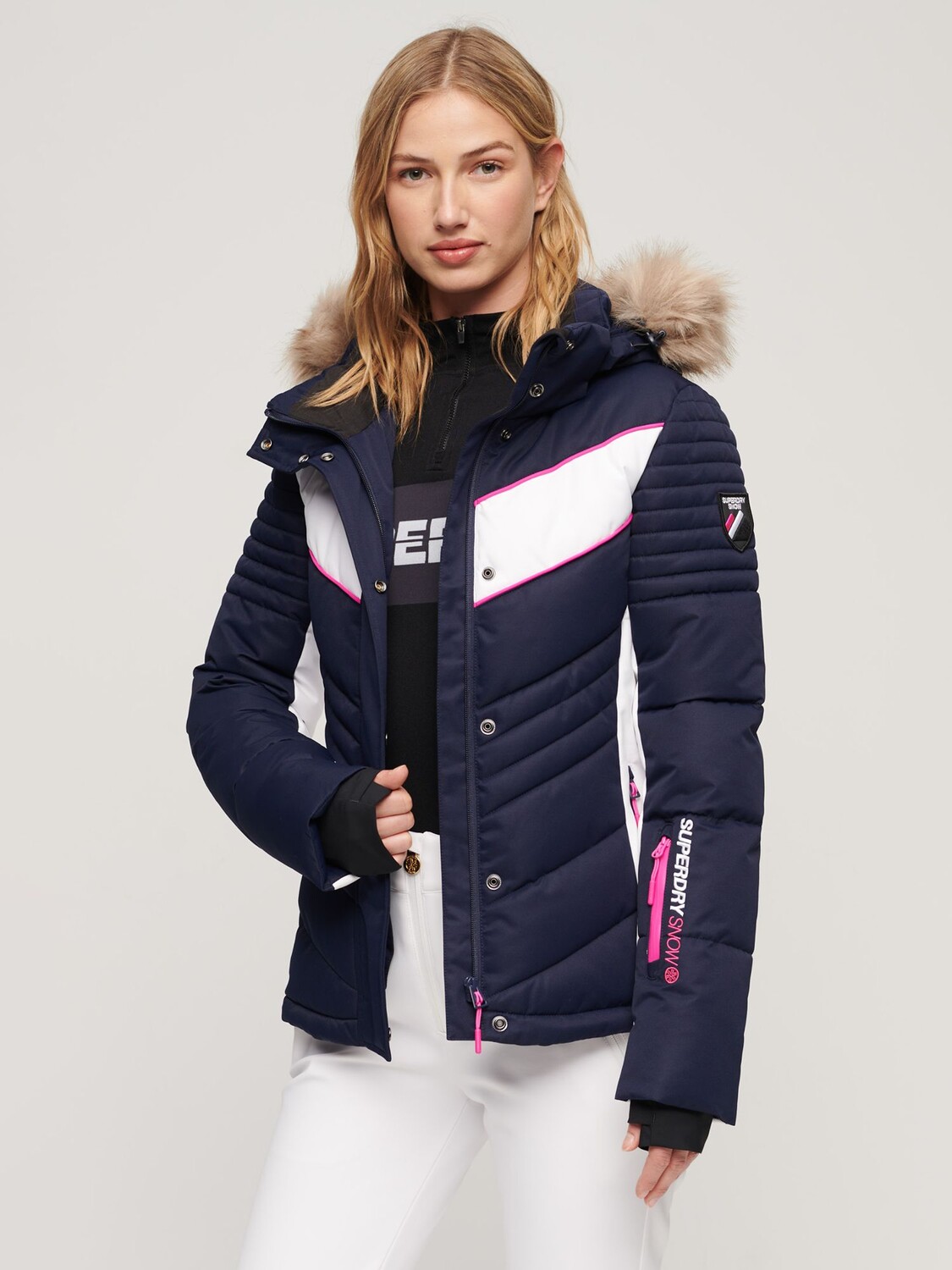 

Женская куртка-пуховик Ski Luxe Superdry, рич флот