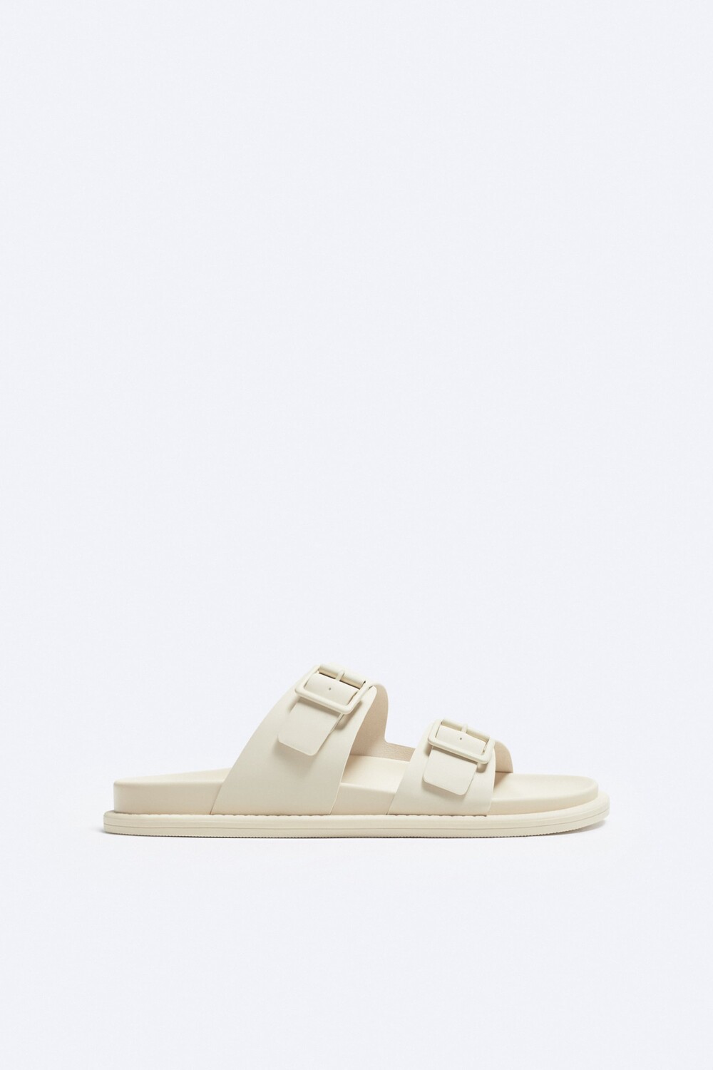 

Сандалии с двойными ремешками Zara, экрю белый