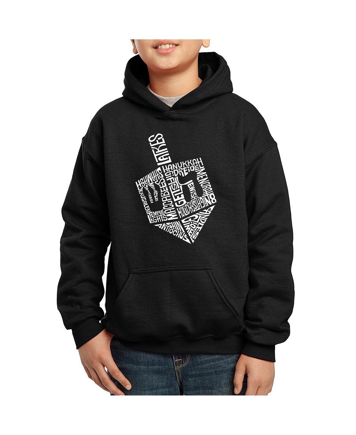 

Hanukkah Dreidel — толстовка с капюшоном для мальчика с принтом Word Art LA Pop Art