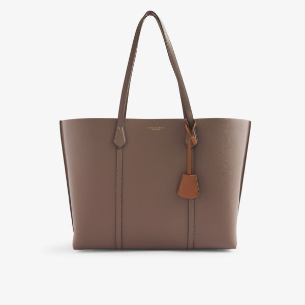 

Кожаная сумка-тоут Perry с тремя отделениями Tory Burch, цвет clam shell