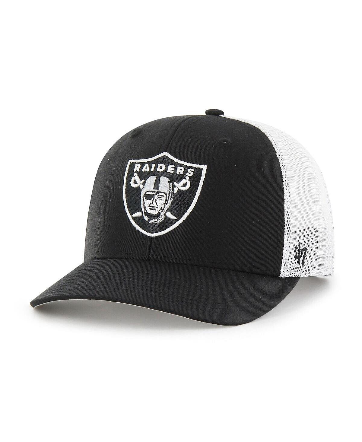 

Мужская черно-белая кепка Las Vegas Raiders Trophy Trucker Flex Hat '47 Brand