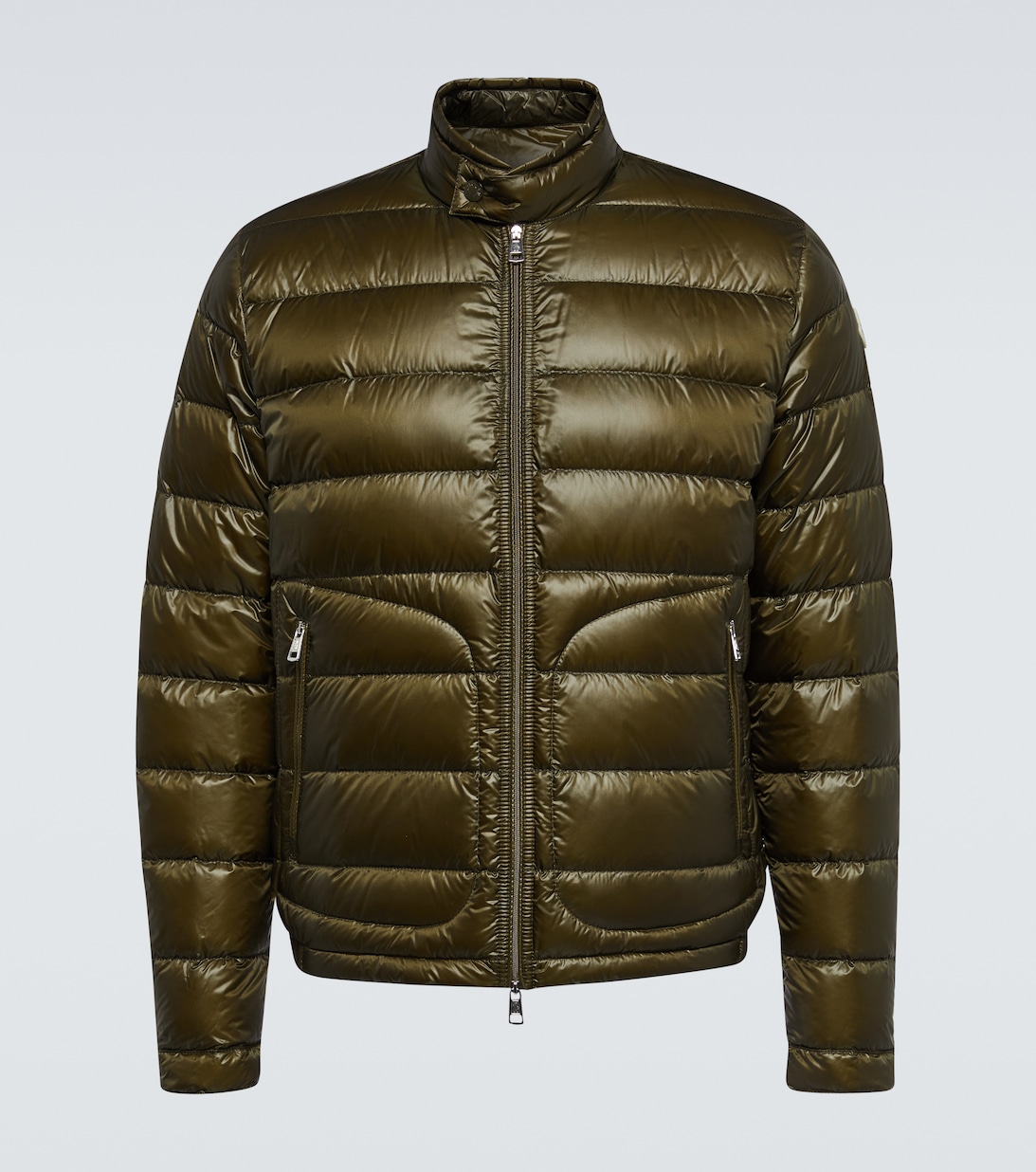 Пуховик акор Moncler, зеленый