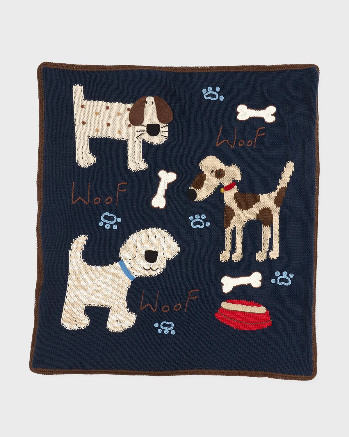 

Детское вязаное одеяло Woof Woof Art Walk, цвет Blue