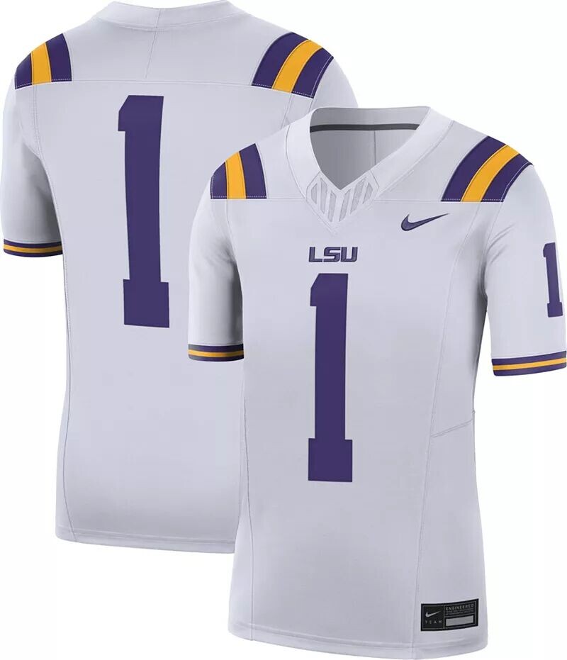 

Мужское белое футбольное джерси Nike LSU Tigers Dri-FIT Limited