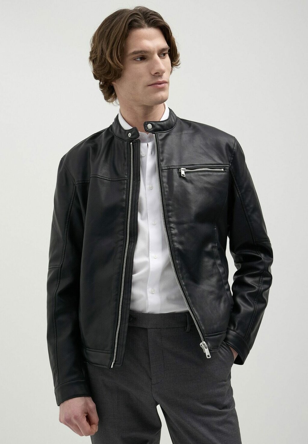 

Куртка из искусственной кожи Perforated Biker Calliope, черный