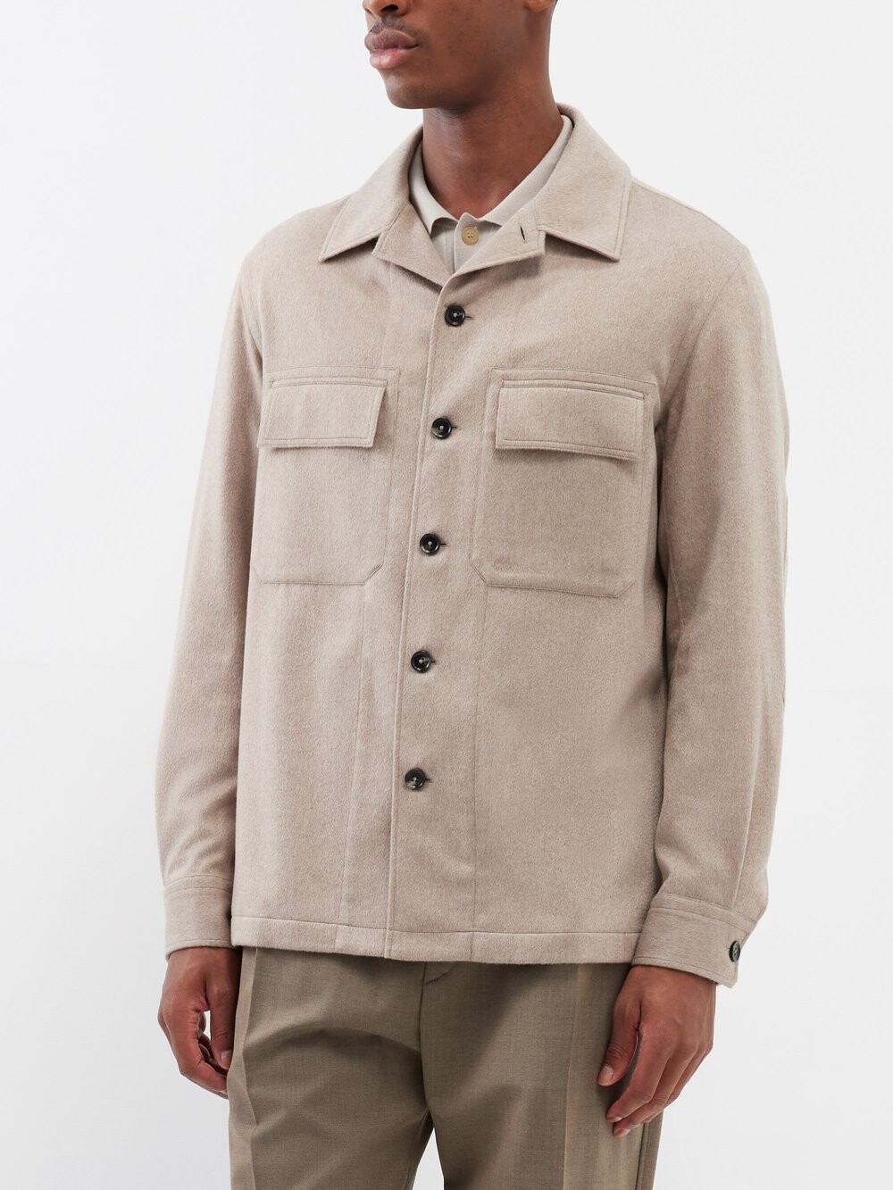 

Кашемировая рубашка oasi ZEGNA, бежевый