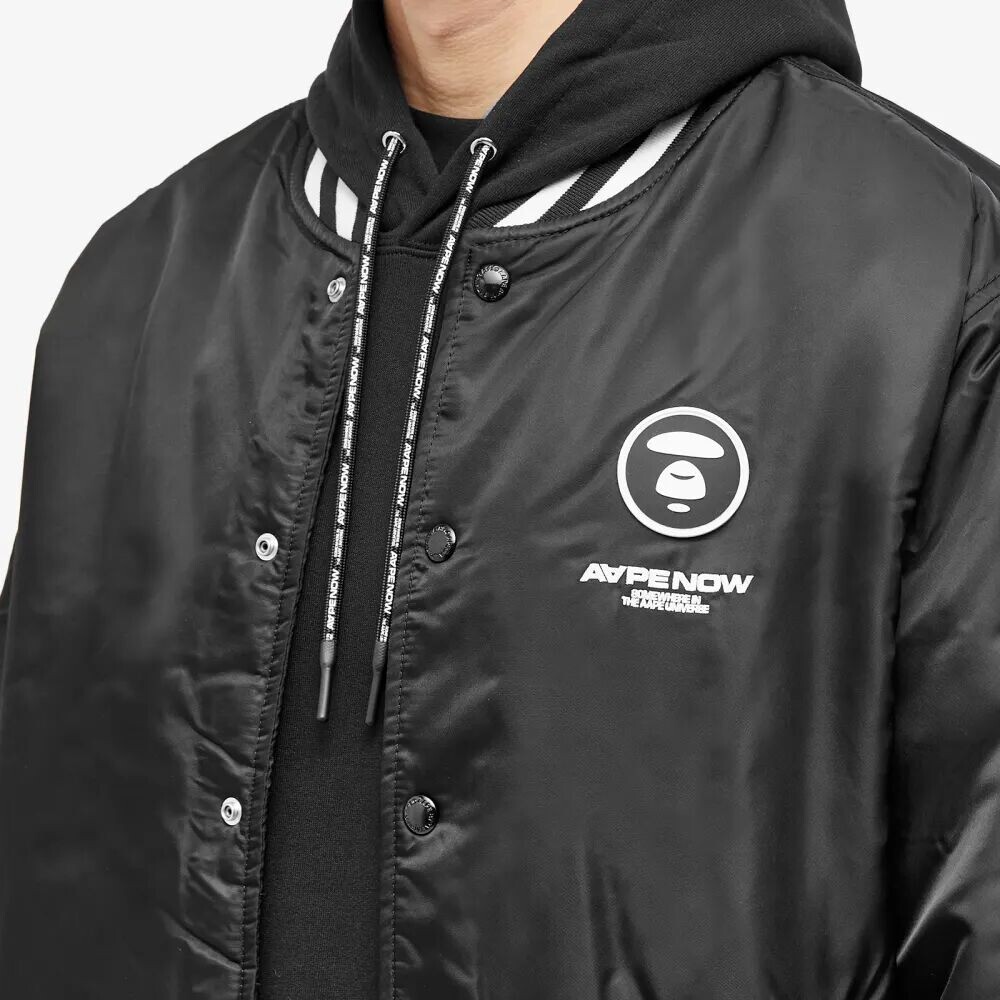 

Бейсбольная стеганая куртка AAPE by A Bathing Ape Now, черный