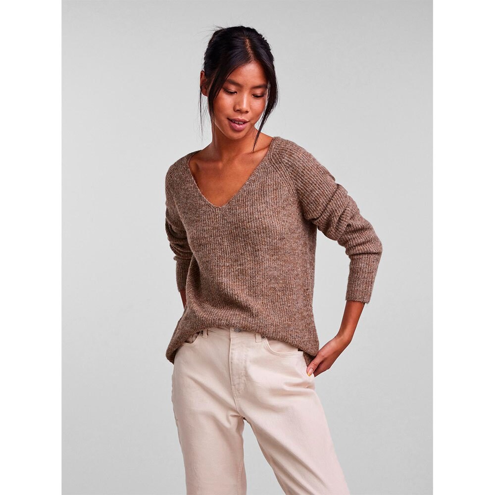 

Свитер Pieces Ellen V Neck, коричневый