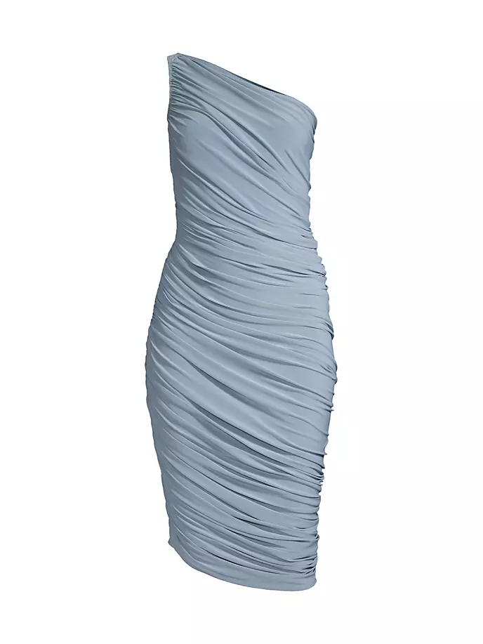 Платье миди на одно плечо Diana со сборками Norma Kamali, синий