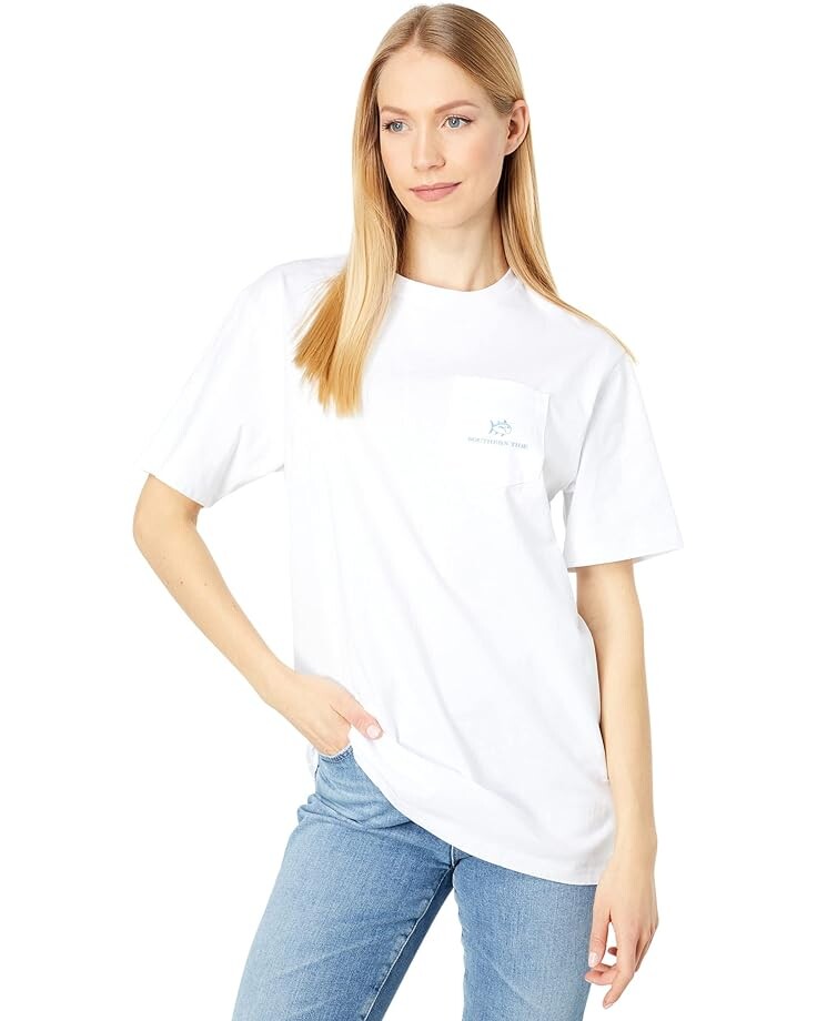 

Футболка Southern Tide Monstera Skipjack T-Shirt, цвет Classic White
