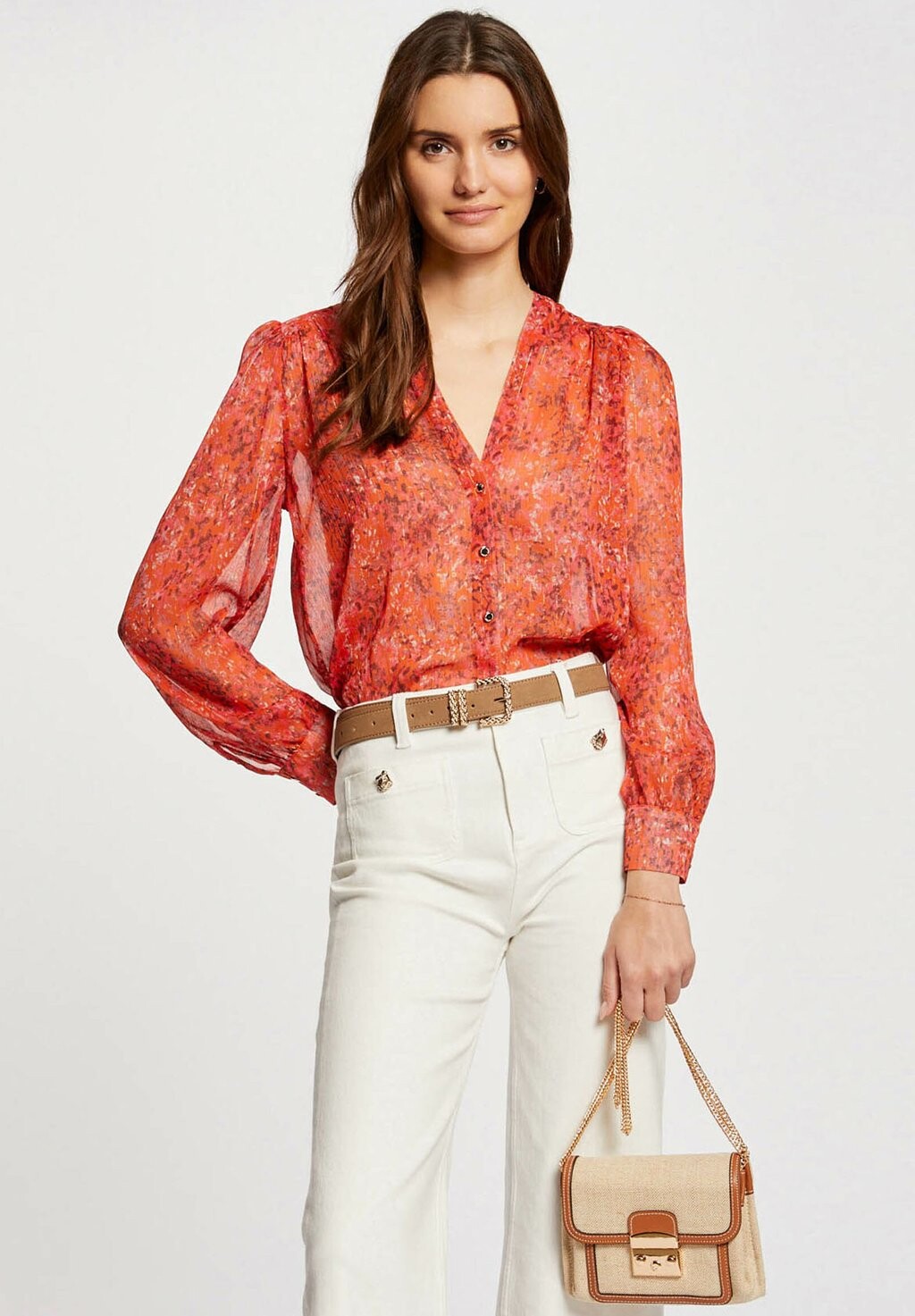

Блузка Printed With V-Neck Morgan, цвет multico