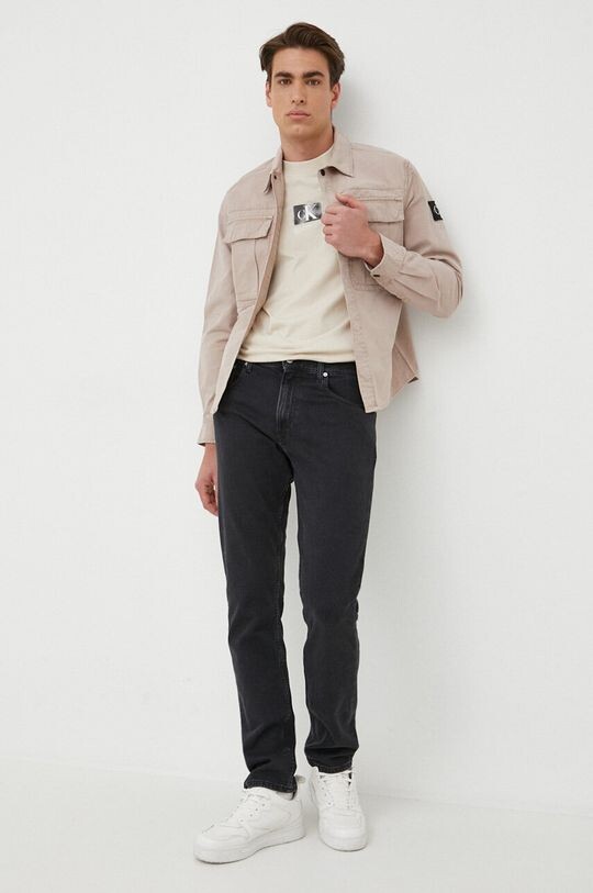 

Хлопковая рубашка Calvin Klein Jeans, розовый