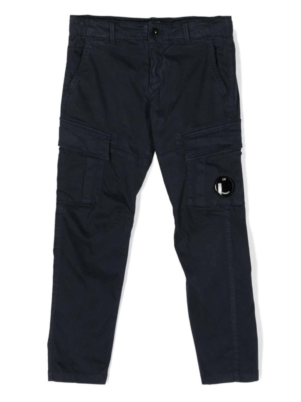 

C.P. Company Kids Lens-detail tapered cargo trousers, синий