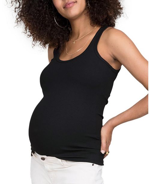 Майка для беременных в рубчик HATCH Collection, цвет Black