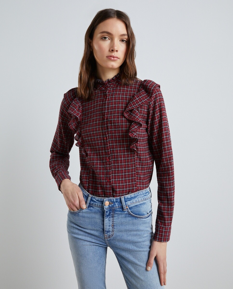 

Женская блузка с длинным рукавом и рюшами Easy Wear, разноцветные