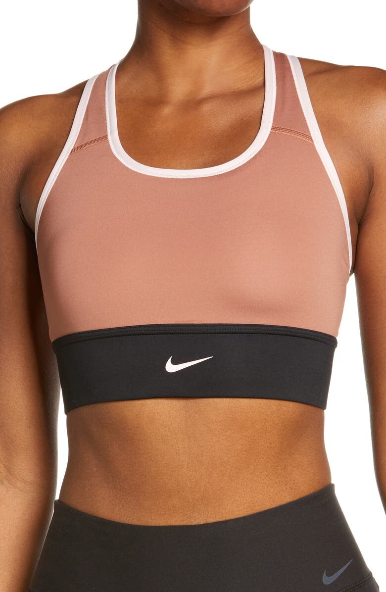 

Удлиненный спортивный бюстгальтер с подкладками Dri-FIT Swoosh NIKE
