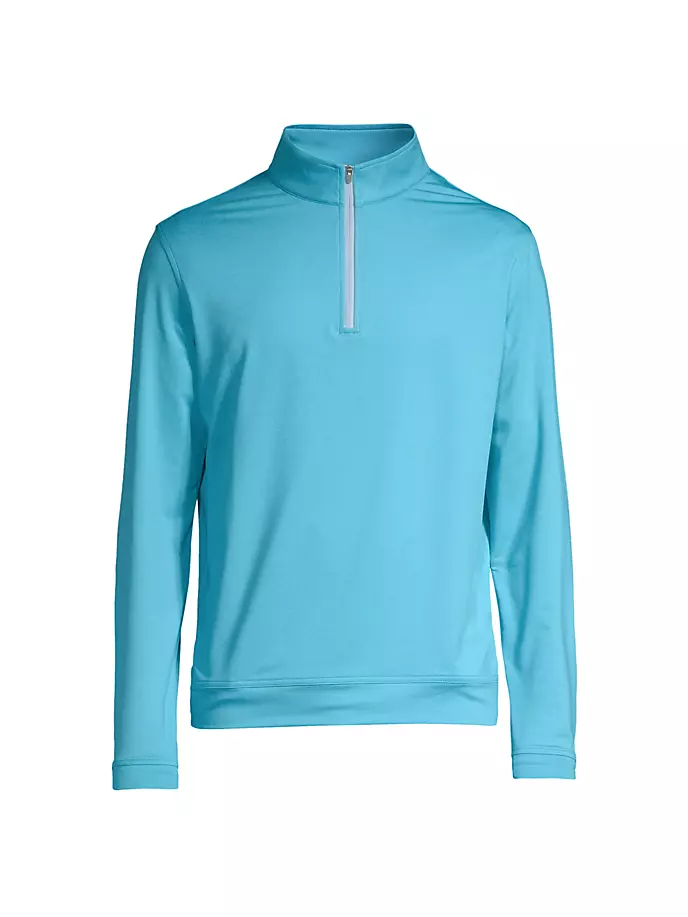 

Свитер Crown Sport Perth Melange Performance с молнией на четверть Peter Millar, цвет carribean