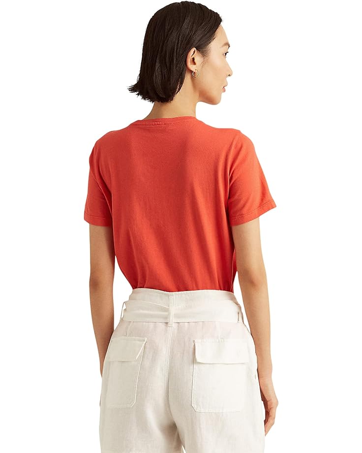 

Футболка LAUREN Ralph Lauren Eyelet Logo Jersey Tee, цвет Hyannis Port Orange