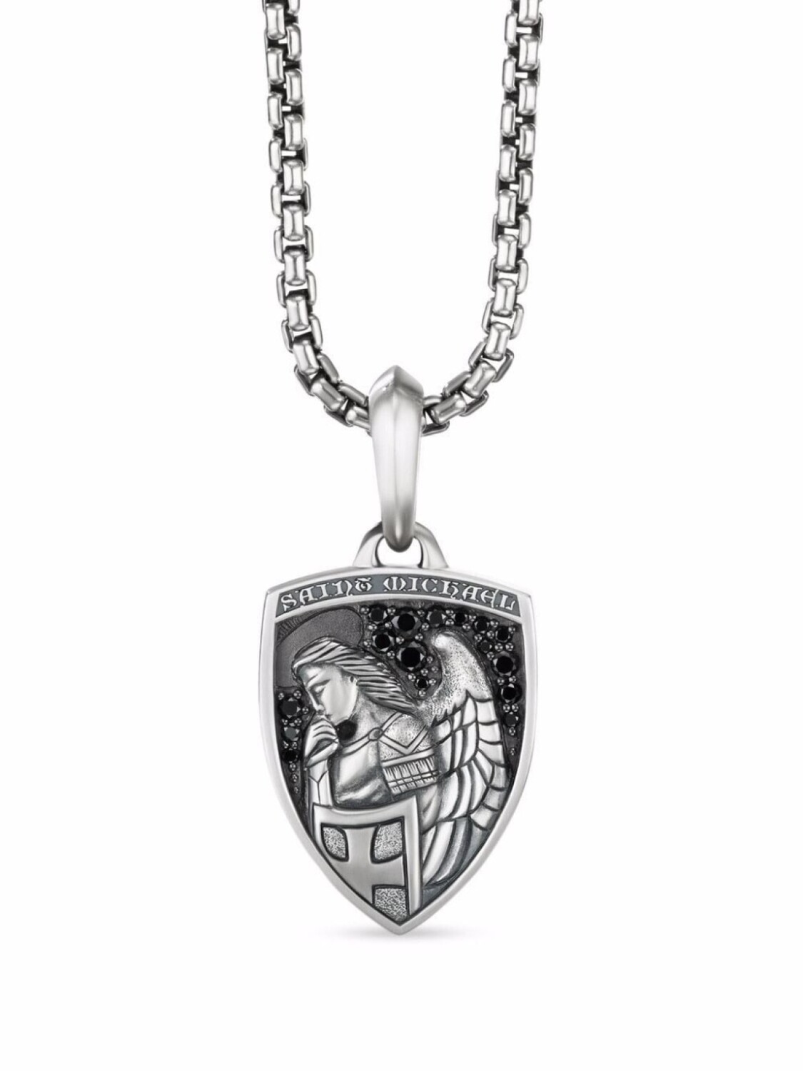 

Серебряная подвеска St. Michael с бриллиантами David Yurman, серебряный