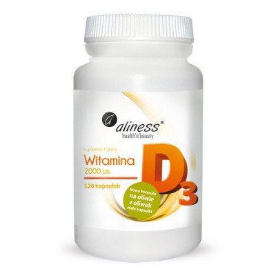 Aliness, Витамин Д3 2000 МЕ – 120 капс. витамин д3 kirkland 2000 ме 600 капсул