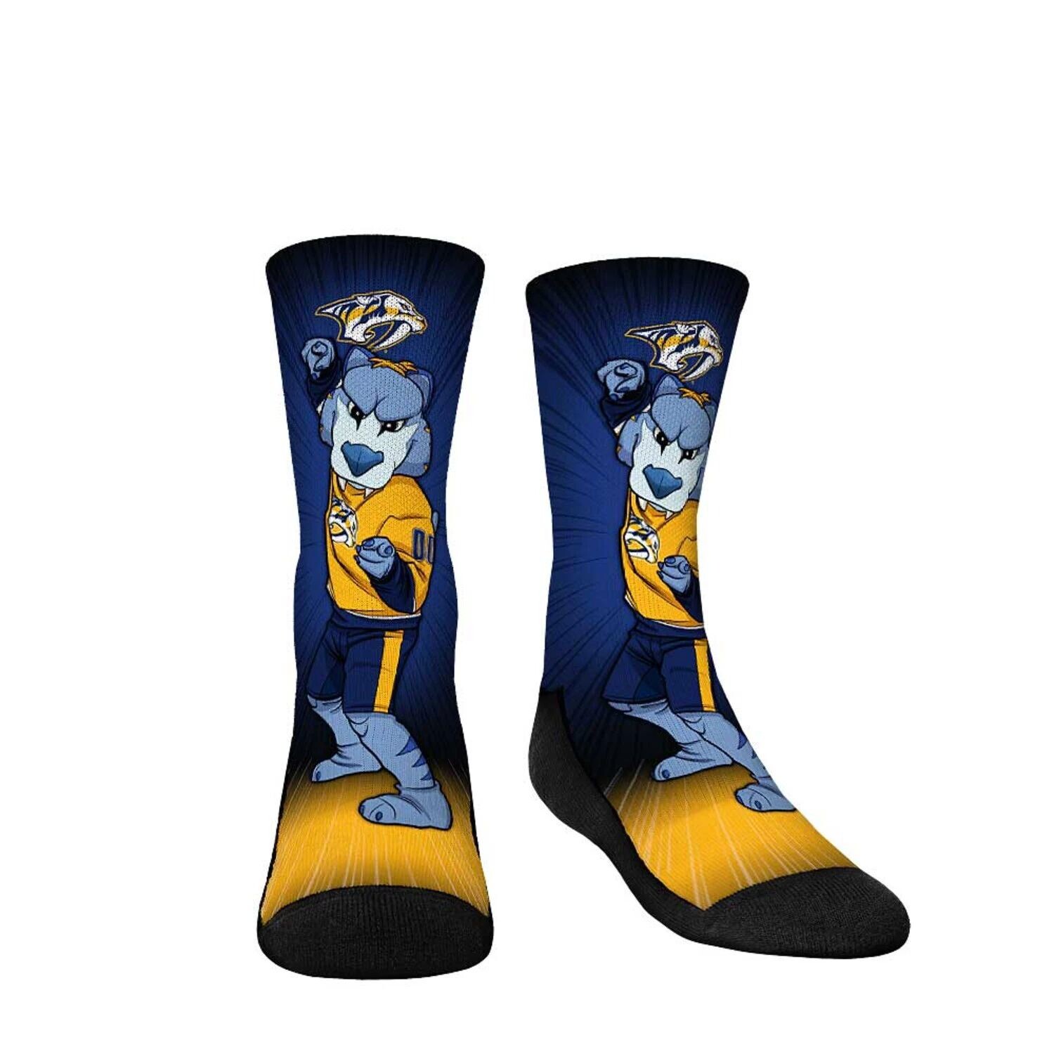 

Молодежные носки Rock Em Носки с талисманом Nashville Predators Носки для экипажа Pump Up Crew Unbranded
