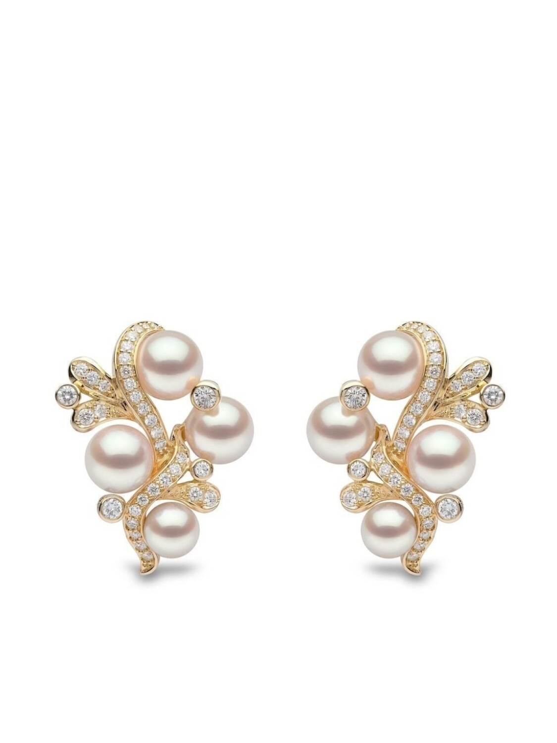 

Золотые серьги с бриллиантами и жемчугом Yoko London, золотой