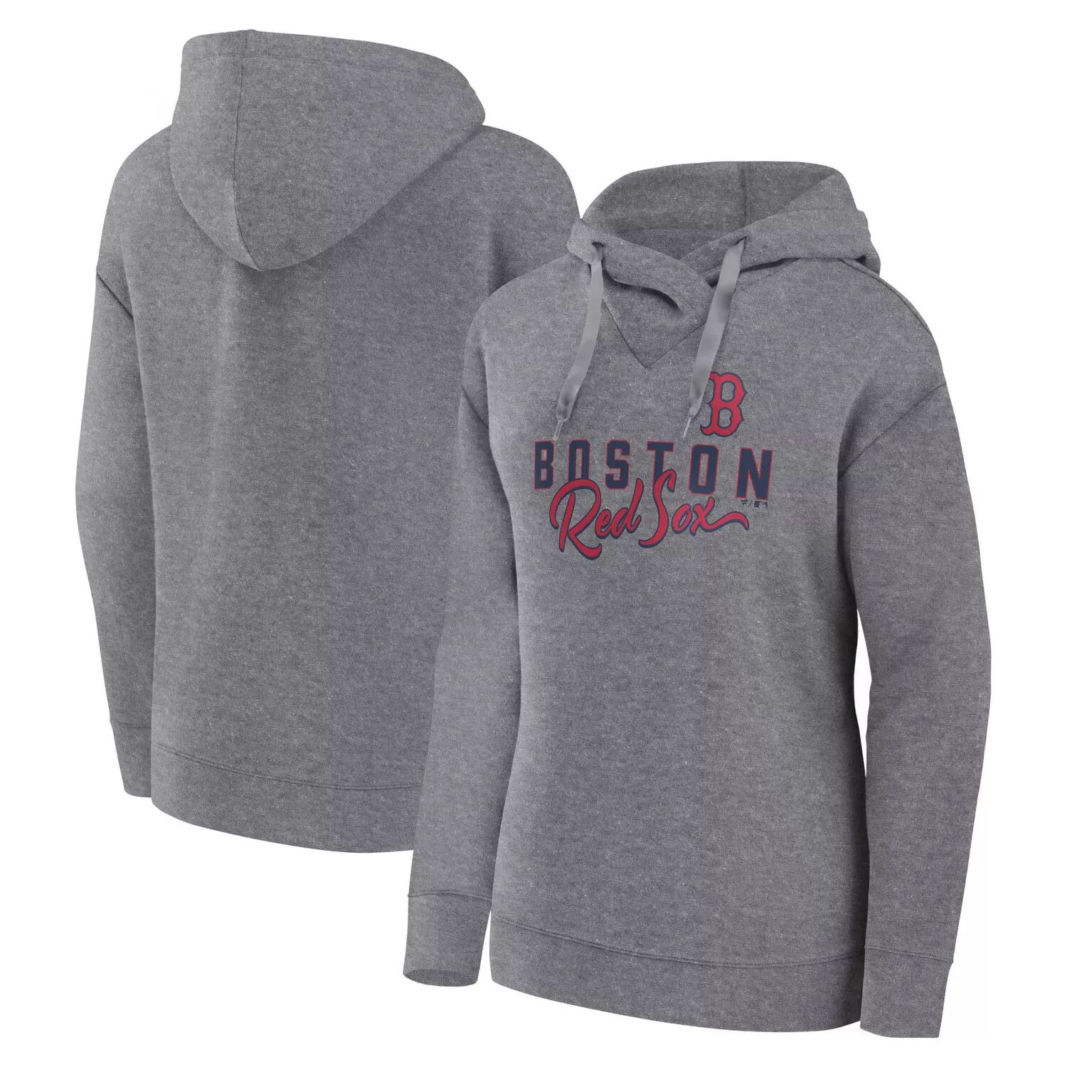 цена Женский пуловер с капюшоном больших размеров «Heather Grey Boston Red Sox»