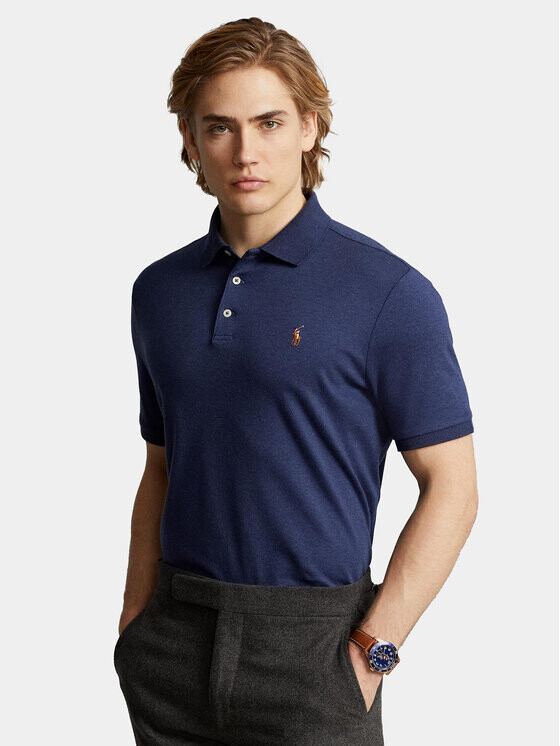 

Рубашка поло узкого кроя по индивидуальному заказу Polo Ralph Lauren, синий
