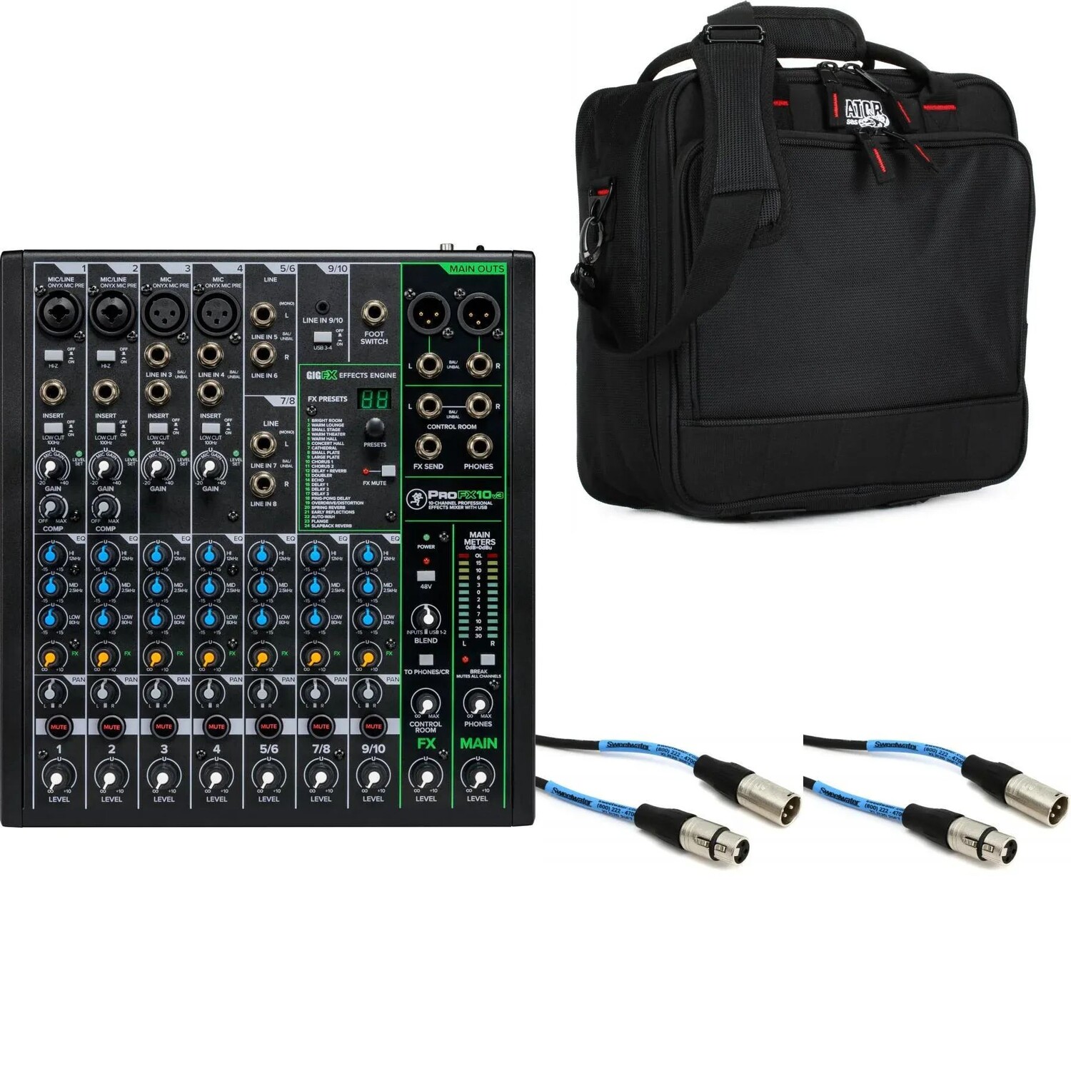 

10-канальный микшер Mackie ProFX10v3 с USB и набором эффектов