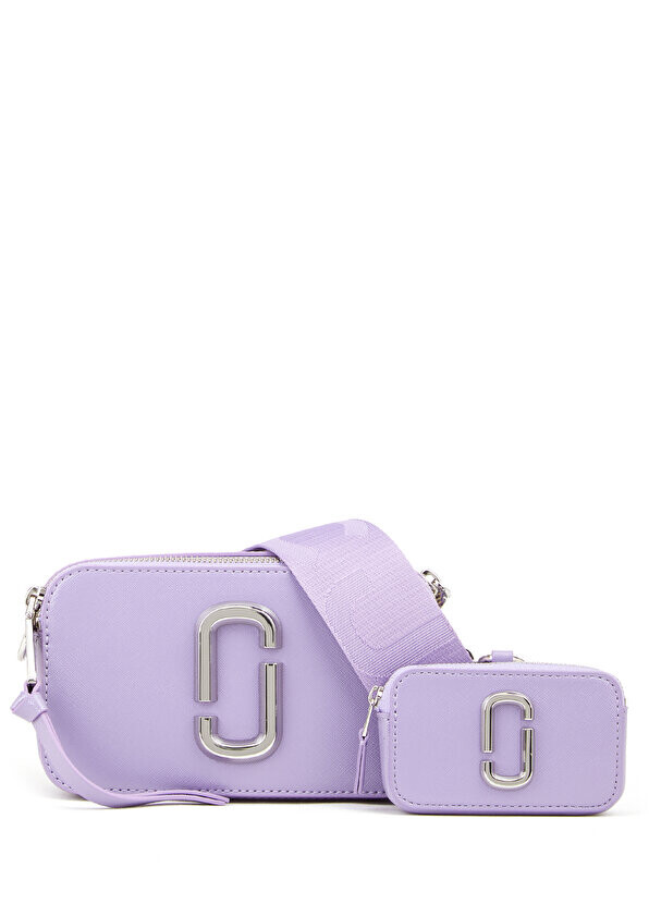 

Женская кожаная сумка the snapshot с сиреневым логотипом Marc Jacobs