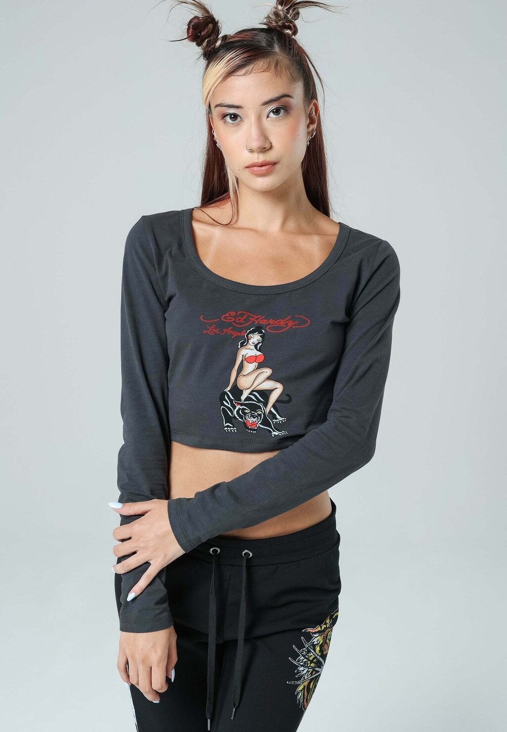 

Футболка с длинным рукавом Panther Siren Long Sleeve Ed Hardy, черный