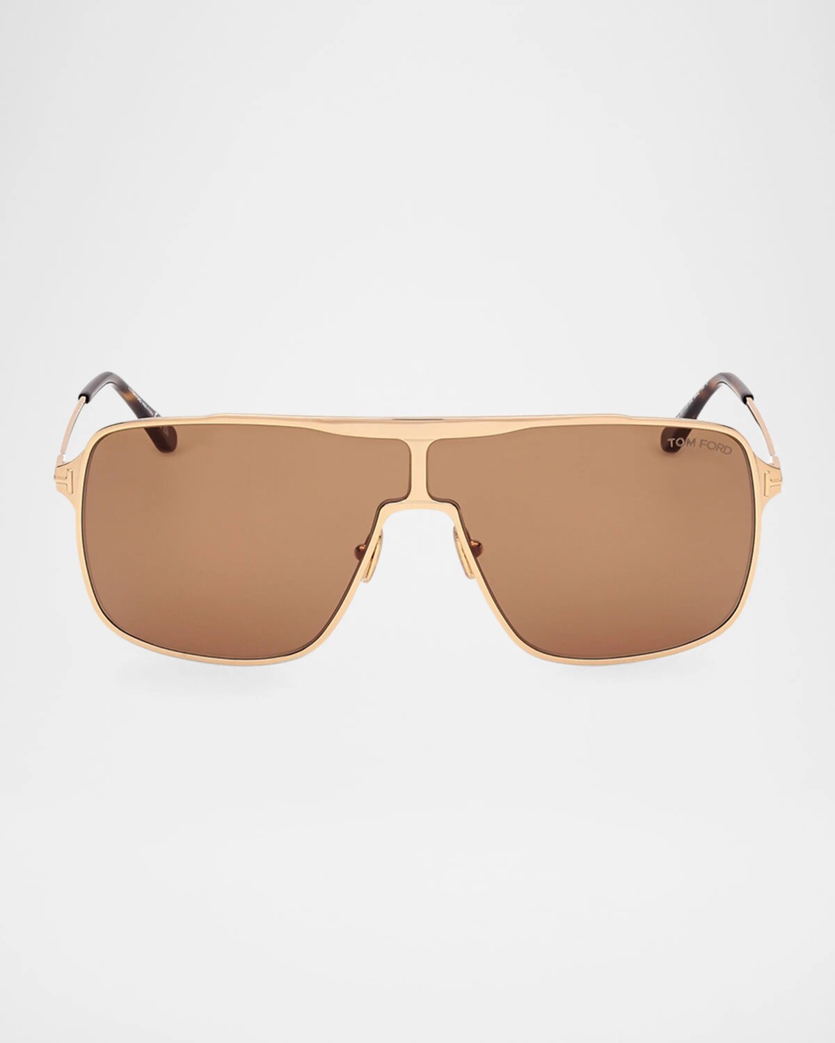 

Мужские солнцезащитные очки-авиаторы Zappa Metal Tom Ford, цвет Shiny Yellow Gold Dark Havana Logobrown Lenses