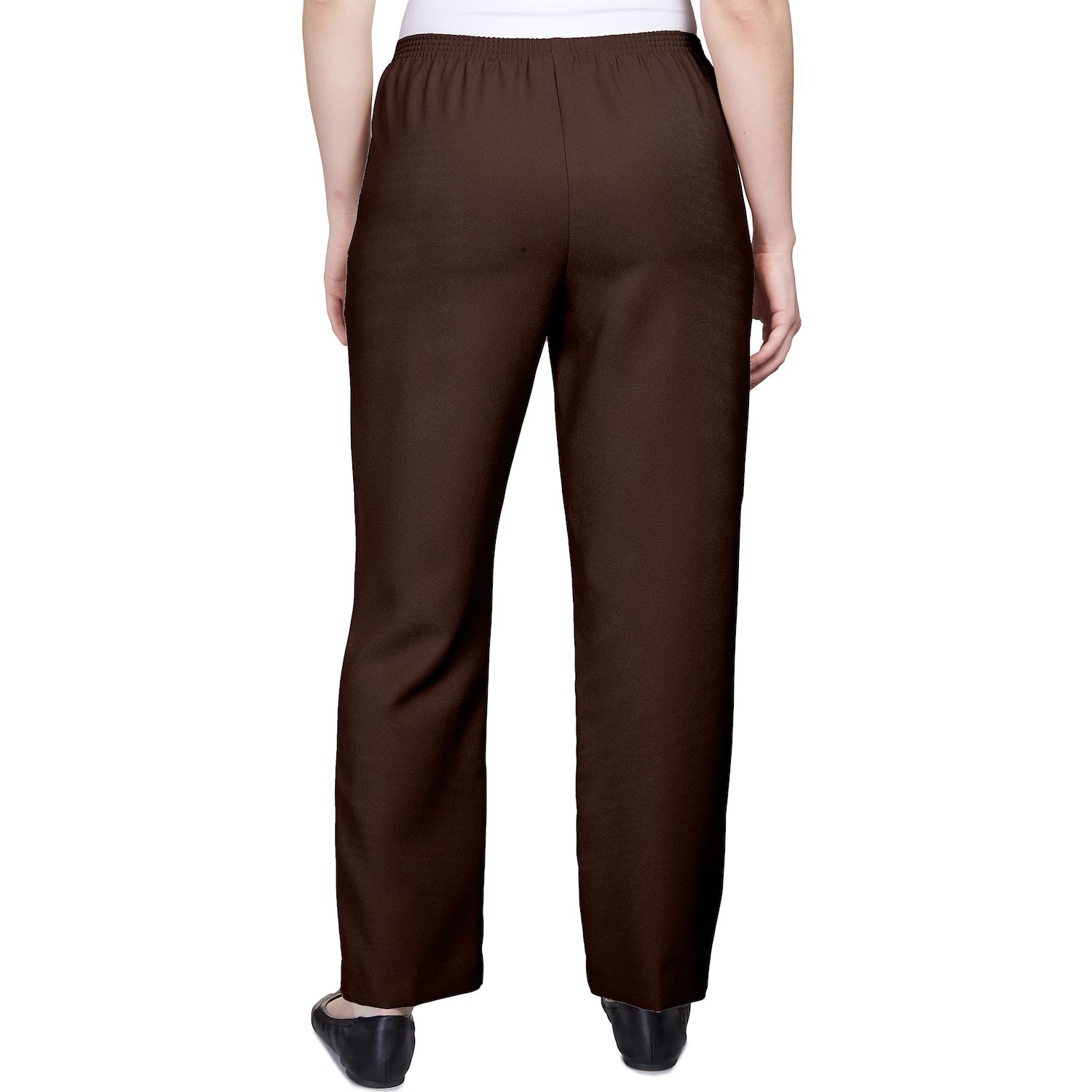 Женские прямые брюки без застежки Alfred Dunner Alfred Dunner, коричневый классические прямые брюки средней длины больших размеров без застежки alfred dunner коричневый