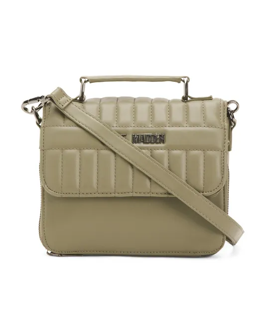 

Стеганое плечо через плечо Saul с ручкой сверху и 2 ремнями Steve Madden, светло-оливковый