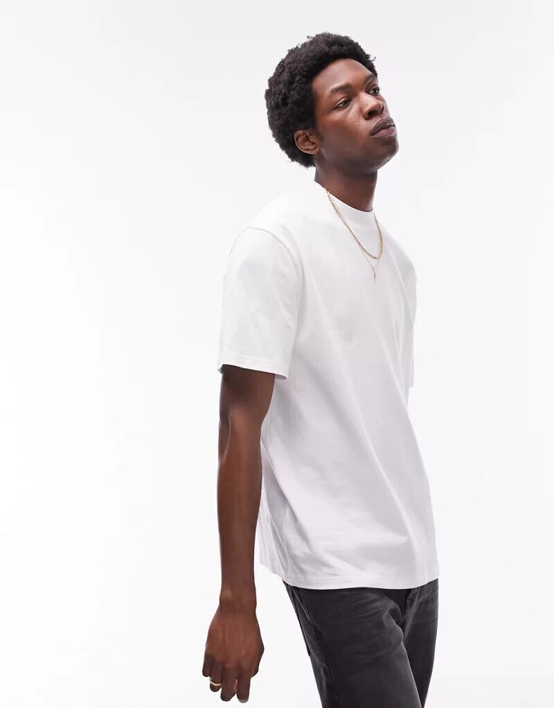 

Комплект из 2 больших футболок белого цвета Topman