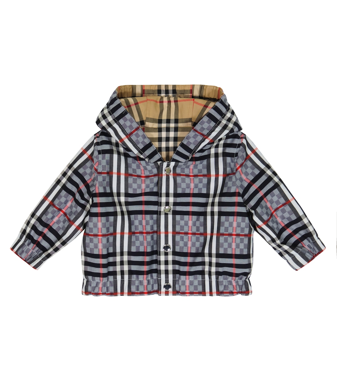 коричневая двусторонняя куртка в клетку burberry Двусторонняя куртка в клетку baby vintage Burberry Kids, мультиколор