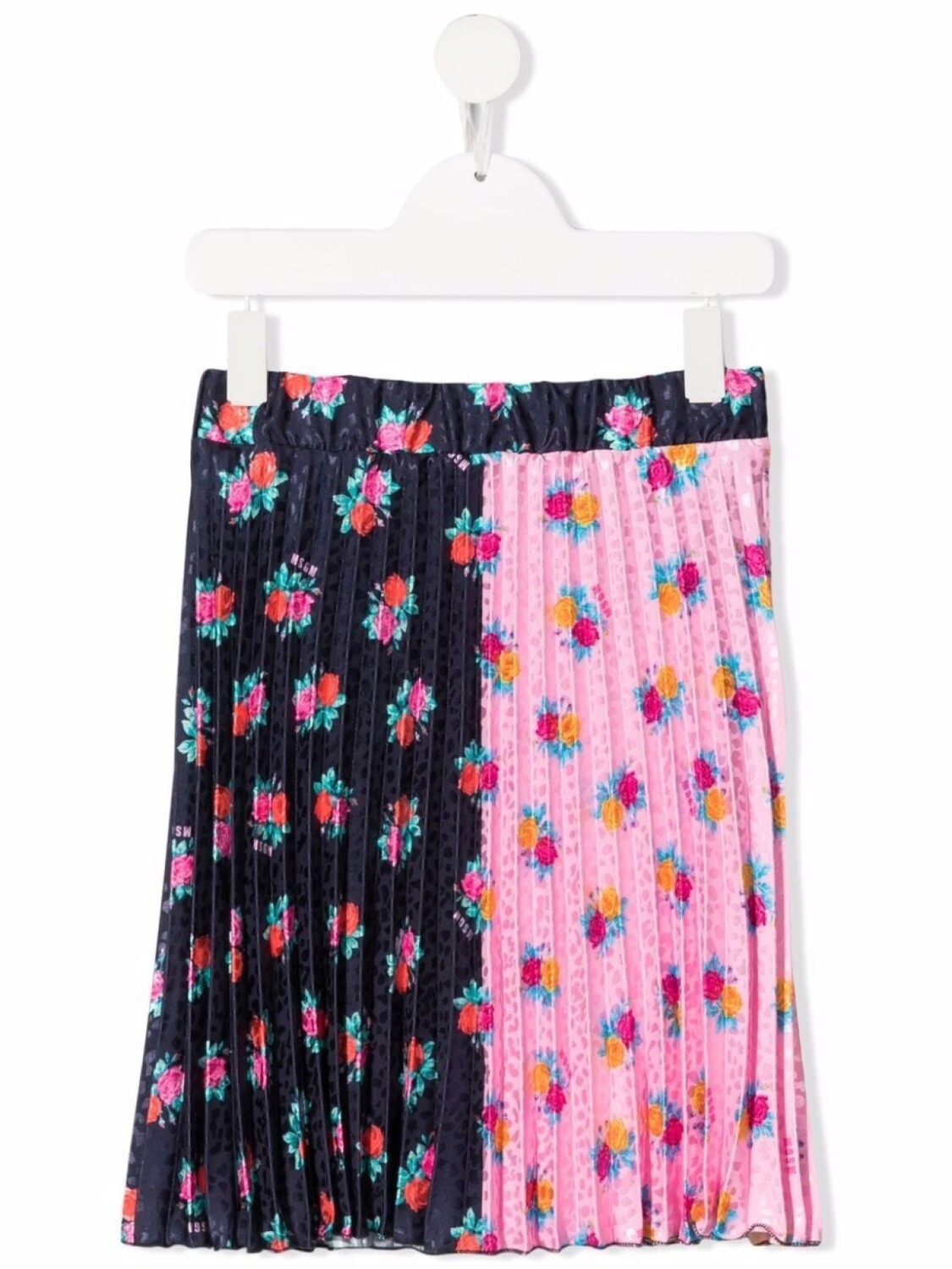 

MSGM Kids плиссированная юбка с цветочным принтом, синий