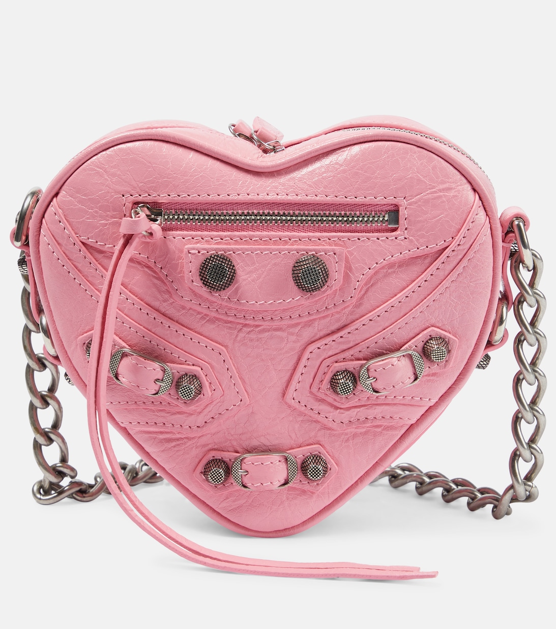 

Кожаная сумка через плечо Le Cagole Heart Mini Balenciaga, розовый