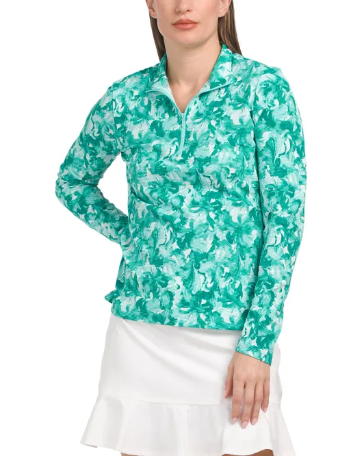 

Куртка с воротником-стойкой на четверть молнии Tommy Bahama, цвет Tropic
