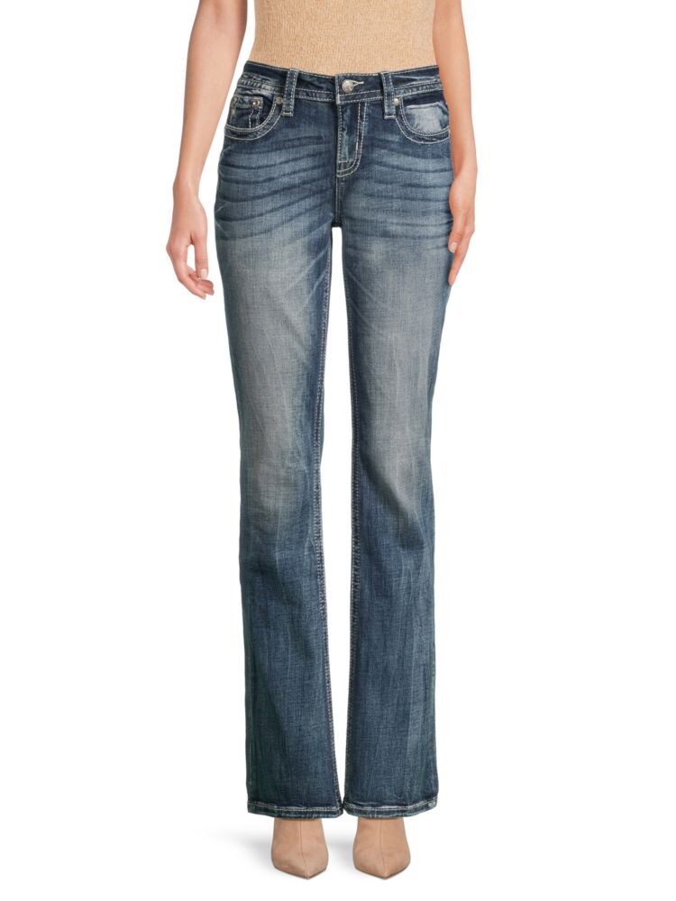 

Джинсы Bootcut со средней посадкой и вышивкой Miss Me, цвет Medium Blue