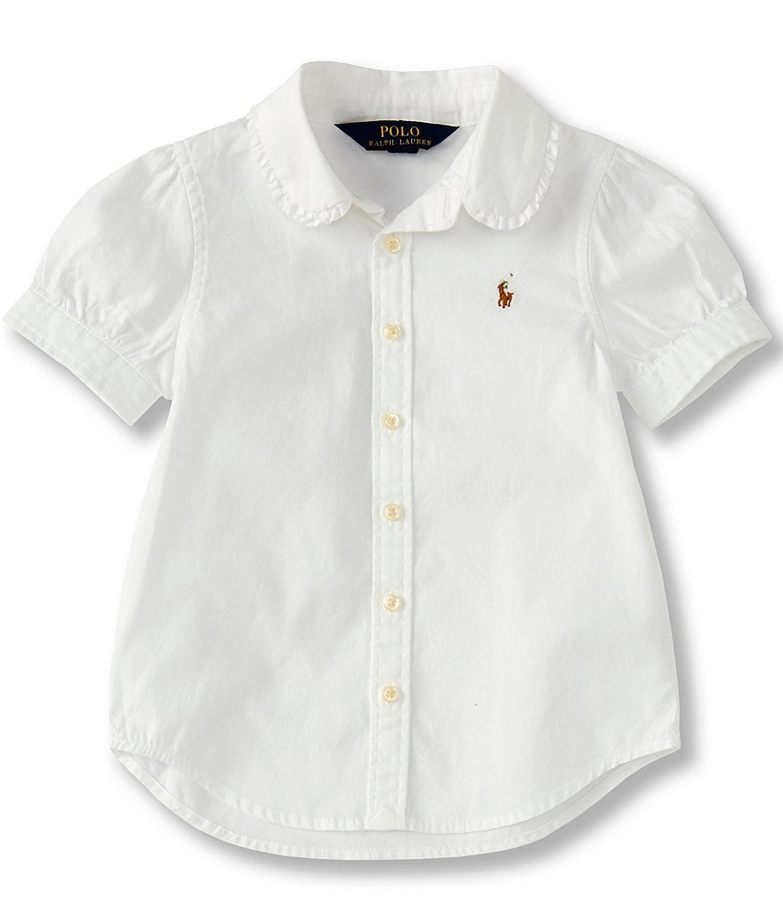 Polo Ralph Lauren Детская одежда Оксфордская рубашка на пуговицах для маленьких девочек 2T-6X, белый силиконовый чехол на honor 6x одежда для такс для хонор 6 икс