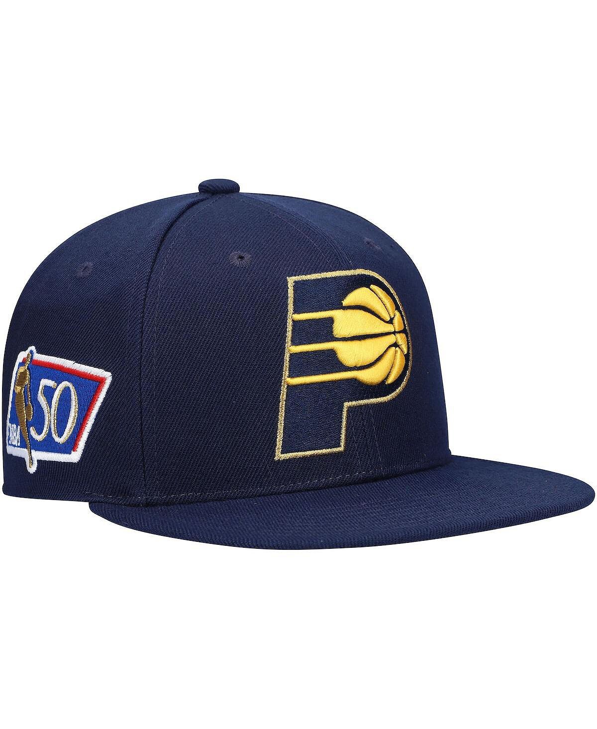 

Мужская темно-синяя кепка Snapback в честь 50-летия Indiana Pacers Mitchell & Ness