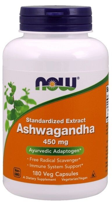 

Now Foods Ashwagandha Extract 450 mg препарат для памяти и концентрации, 180 шт.