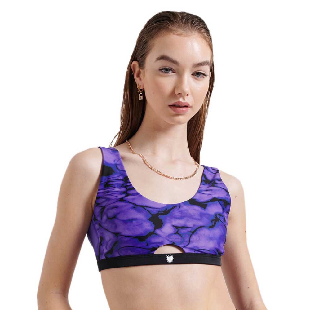 

Топ бикини Superdry Cut Out Crop, фиолетовый