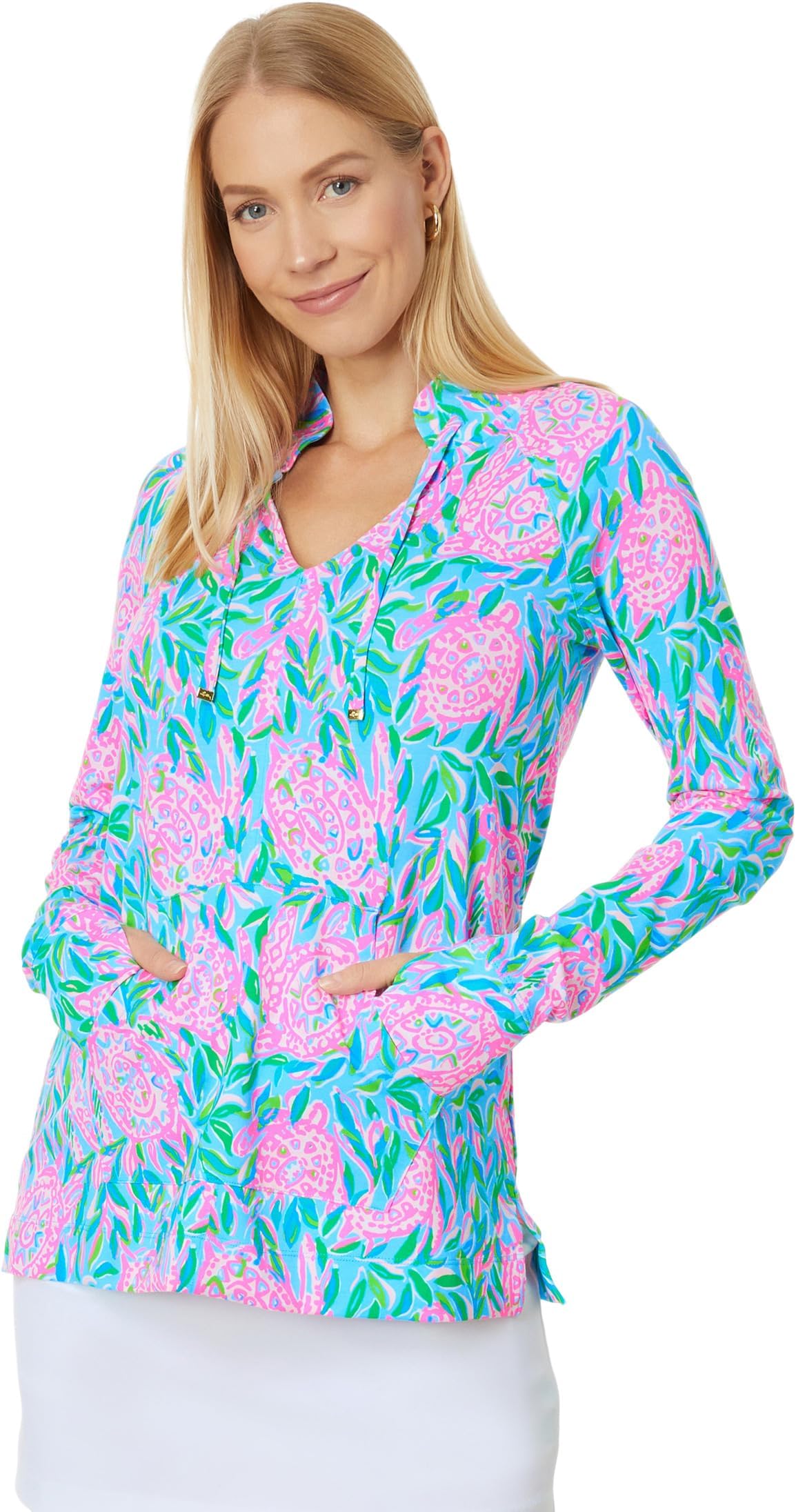 Cassi UPF 50+ Поповер Lilly Pulitzer, цвет Frenchie Blue Turtley in Love