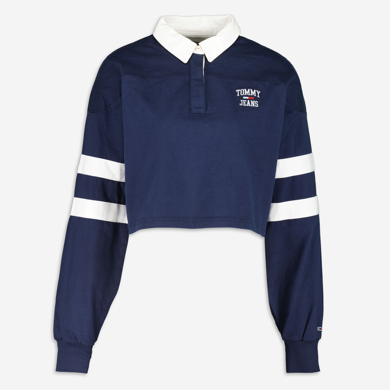 

Укороченный темно-сине-белый топ Tommy Jeans