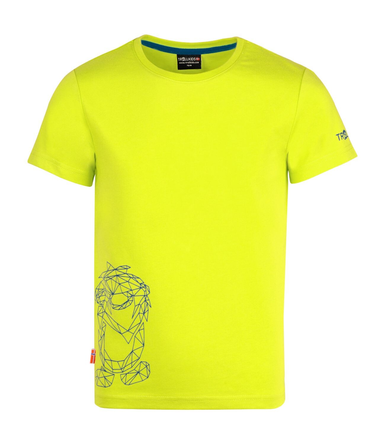 

Футболка Trollkids Oppland, цвет Limegelb/Petrolblau