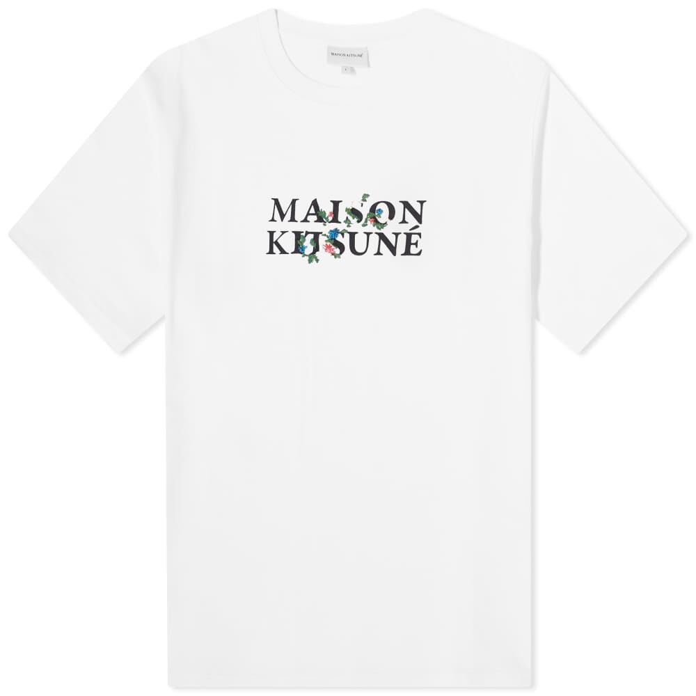 

Maison Kitsune Maison Kistune Футболка оверсайз с цветами, белый